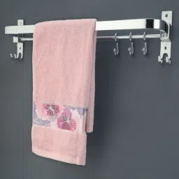 Premium Stainless Steel Folding Towel Bar with Hooks – 24 Inch, Mirror Finish 24 inch 1 Bar Towel Rod-image-26