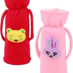 Plush Baby Feeding Handle Bottle Cover With Attractive Cartoon Design-Pack of 2-picture-5