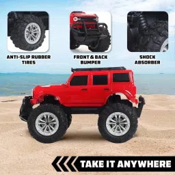 wembley Rechargeable Adventure Jeep Off Roader All-Terrain & 4 Headlight Mode RC Car image 4