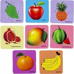 8 Fruits Jigsaw Puzzle With 4 Piece interlocking Picture Wooden Puzzle for kids-11