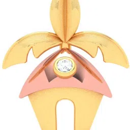 PC Chandra Jewellers Hut With A Banana Tree 14kt Yellow Gold Pendant-image-39