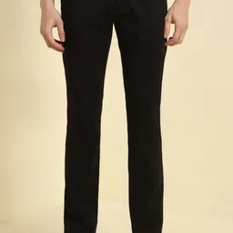allen solly men Men Regular Fit Black Cotton Blend Trousers-picture-17