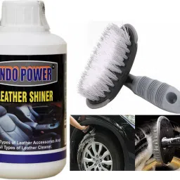 LEATHER SHINER 250ml.+All Tyre Cleaning Brush 1 pic . Combo-image-10