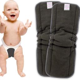 5 Layer Bamboo Charcoal Inserts with Gussets Liners Natures Cloth Diaper Liner, Wetfree Reusable Washable Cotton Diaper Nappy Inserts for Baby Cloth Diapers (Set of 2)-19
