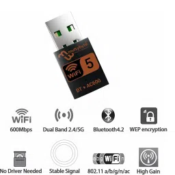 Multybyte Usb Wifi+Bluetooth Dongle (AC-600 2.4/5G+BT4.2) USB Adapter image 5