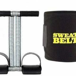 Tummy Trimmer Ab Exerciser and Sweat Slim Belt Combo for Men & Women Fitness Accessory Kit Kit-14