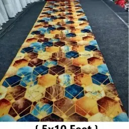 Red, Beige, Light Blue Synthetic Carpet-19