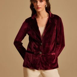 Women Solid Single Breasted Party Blazer-image-80