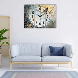 olive tree Floral 24 Inches Clock With Wall Art-picture-47