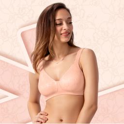 Amante Non Wired Lace Minimiser Bra - Pink-picture-1