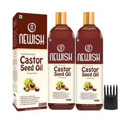 NEWISH Set of 2 Pure & Natural Cold Pressed Castor Oil for Hair & Skin-10