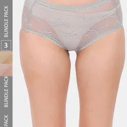 Amour Secret Women Pack Of 3 Self Design Hipster Briefs-image-70