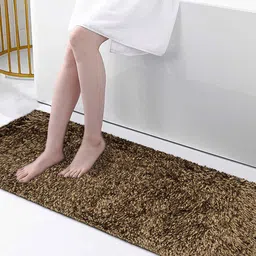 Homitecture Camel Brown Shaggy Rectangle Anti Skid Floor Runner With Rubber Backing-picture-21