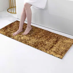 Homitecture Yellow Shaggy Rectangle Anti Skid Floor Runner With Rubber Backing-picture-26