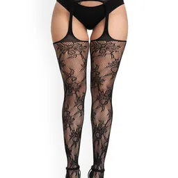 CareDone Self-Desgin Solid Pattered Stretchable High Raise Sheer Stocking-image-68