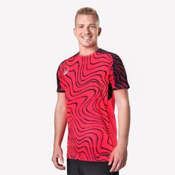 Adult Short-Sleeved Football Shirt Viralto Topo - Neon Pink & Black-image-12