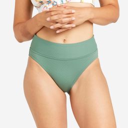 Women's high-waisted textured briefs swimsuit bottoms - Nora khaki-17