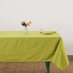 HANDICRAFT PALACE Adults Lime Green 7 Pcs Pure Cotton Table Cover With 6 Pc Napkins-16