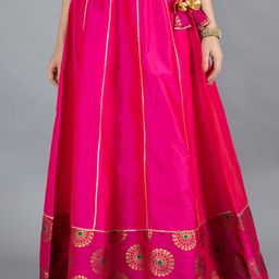 NEUDIS Women Pink & Gold-Toned Embellished Maxi Skirts-image-42