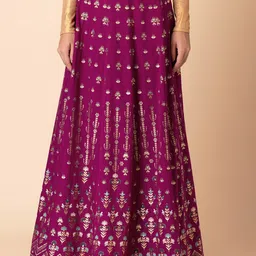 INDYA Floral Printed A-Line Skirt-image-5