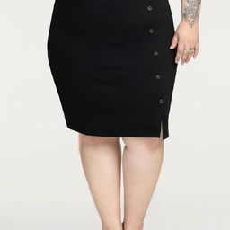 wild U Plus Size Extra Stretch Formal Midi Skirt-image-55