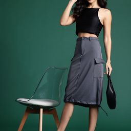 DressBerry Cargo Style Toggled Skirt-image-26
