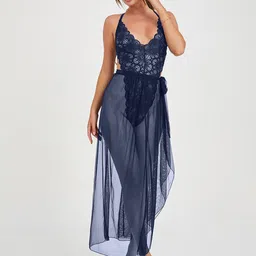 Krelin Self Design Shoulder Straps Net Baby Doll-image-47