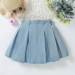 YK Girls Denim A-Line Knee Length Skirt-picture-25
