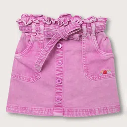 Blue Giraffe Girls Ruffle Detail Mini-Length Skirt-image-69