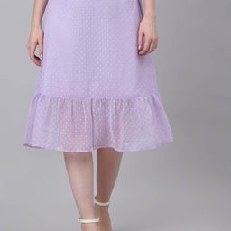 NEUDIS Women Purple Self Design A-Line Flared Skirt-image-50