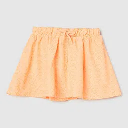 max Girls Geometric Embroidered Pure Cotton Mini Skirt-83