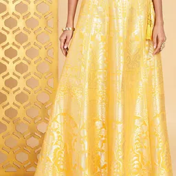 RANGMANCH BY PANTALOONS Ethnic Motifs Zari Flared Maxi Skirt-picture-57