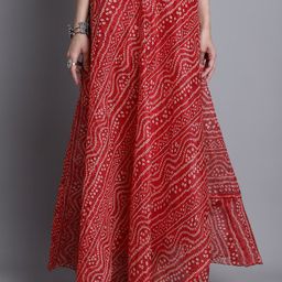 SOUNDARYA Printed Cotton Flared Maxi Skirt-44
