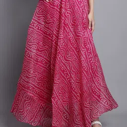 SOUNDARYA Printed Cotton Flared Maxi Skirt-49
