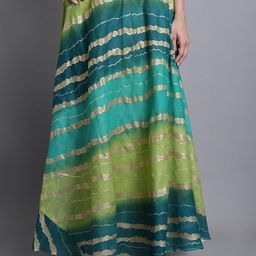 SOUNDARYA Striped Cotton Flared Maxi Skirt-image-36