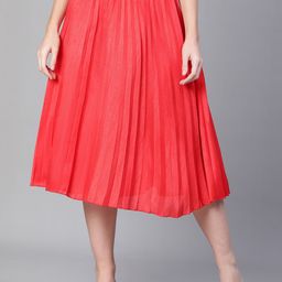 Oxolloxo Accordian Pleated Flared Knee Length Skirt-picture-9
