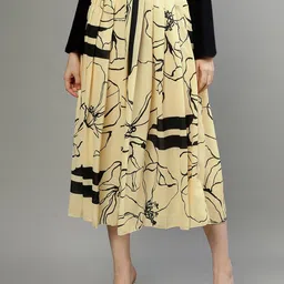 GANT Floral Printed Pleated Flared Midi Skirt-image-26
