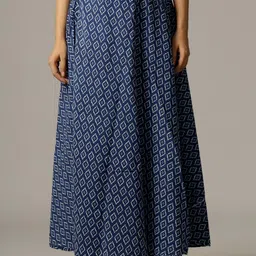 HANDICRAFT PALACE Printed Pure Cotton Wrap-Around Maxi Skirt-21