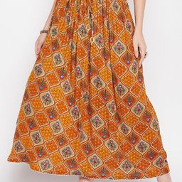Clora Creation Ethnic Motif Printed Flared Maxi Skirt-99