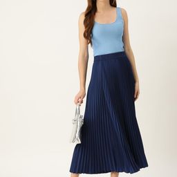 Chemistry Accordian Pleated Flared Midi Skirt-picture-8