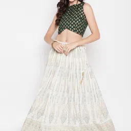 Clora Creation Ethnic Motif Printed Flared Maxi Skirt image 5