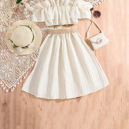 StyleCast Girls Beige Top with Skirt-image-10