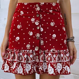 StyleCast x Revolte Printed Flared Mini Skirts-picture-1
