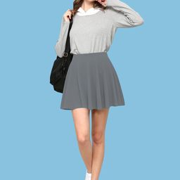 BAESD High-Rise Above Knee-Length Flared Skorts-image-48