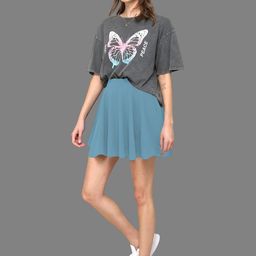 BAESD High-Rise Above Knee-Length Flared Skorts-image-4