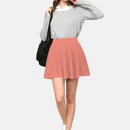 BAESD High-Rise Above Knee-Length Flared Skorts-image-43