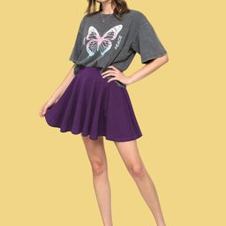 BAESD Solid Flared A-Line Mini Skirt With Attached Inner Shorts-image-7
