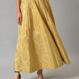 W Women Gold-Colored Printed Flared Maxi Skirts-image-45
