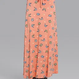 Beverly Hills Polo Club Girls Coral Pink Printed & Knitted Aox Skirts-image-70