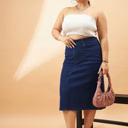 SASSAFRAS Curve Plus Size A-Line Midi Skirt image 5